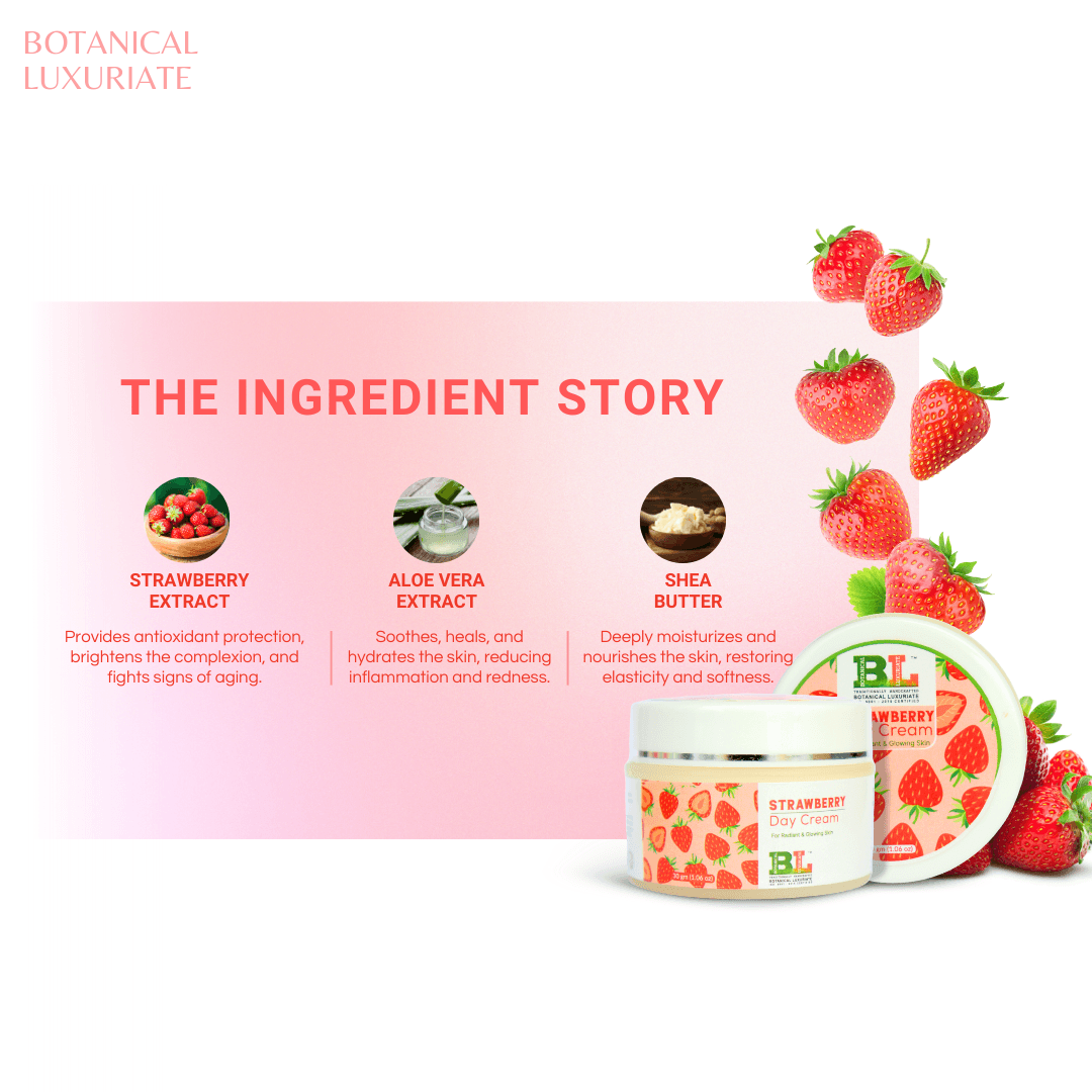 Strawberry Day Cream (Ultra light) - Natural Skin Protection 30 gm